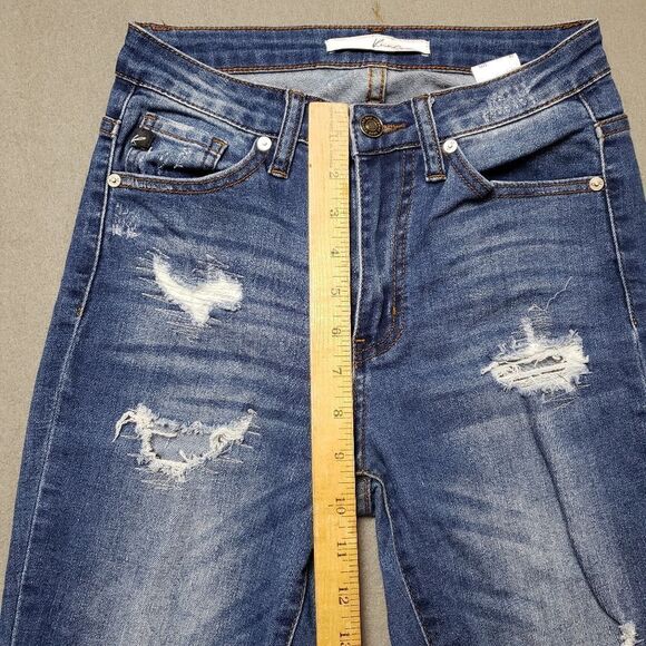 KANCAN Alexis Med Dark Wash High Rise Distressed Destroyed Skinny Jeans 25 / 3 - Picture 12 of 13